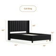 thumbnail image 3 of Rest Haven Odessa Tufted Upholstered Wingback Platform Bed, Cal King, Black, 3 of 12