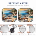 thumbnail image 5 of Kdxio Coastal Style Garden Villa Print 2-Piece Sun Shade Front Windshield - Foldable Car Front Window Sunshades for Most Sedans SUV Truck, 5 of 6