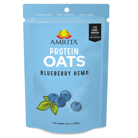 Overnight Oats Blueberry Hemp, 13.9 Oz, High Protein, Gluten-Free, Plant-based, Peanut-Free, Dairy-free
