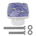 thumbnail image 1 of 4 Pieces Set Drawer Pulls Handle Square Wardrobe Cabinet Knobs with Stainless Steel Screws Furniture Kitchen Decor, 1 of 5