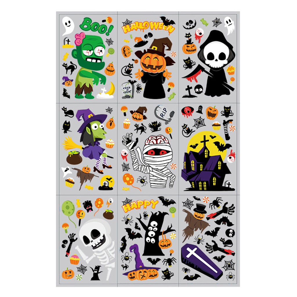 126 Sheets Window Stickers Halloween Decorations Doublesided Wall