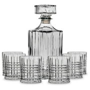 Fifth Avenue Dalmore Whiskey Decanter and Glass Set | 7-Piece Set for Liquor, , Wine, and Bourbon | Beverage Dispenser | 6 Matching Glass | Liquor Carafe with Stopper