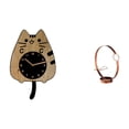thumbnail image 1 of Adorno De Reloj Con Forma De Gato Y Soporte De Hierro Para Botellas De Vino, Ideal Para La Decoración De La Cocina, La Oficina Y El Hogar. Organizador De Bebidas., 1 of 8