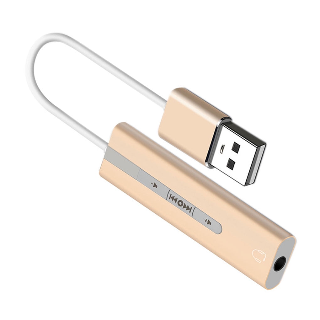 USB External Sound Card 3.5mm Audio Interface Microphone Headphone