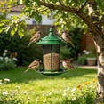 thumbnail image 6 of Hanging Bird Feeder, No Mess No Spill and Squirrel Proof Feeder, Squirrel Proof Bird Feeder with Catch Tray - Large Capacity All-Metal for Outside Hanging _ Green, 6 of 7