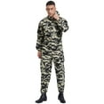 thumbnail image 3 of Mufeng Men's Long Sleeve Drawstring Hooded Coverall Front Half Zipper Dustproof Jumpsuit Workwear Camouflage 3XL/185, 3 of 7