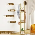 thumbnail image 5 of Gomok 12.5" x 66.9" Gold Tree-Shaped Coat Rack with Marble Base, 9-Hook Coat Stand Modern Tree Hat Bag Hanger, 5 of 11