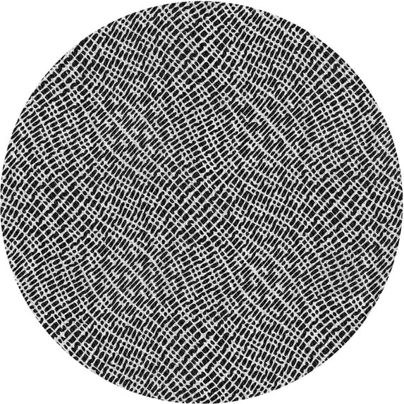 Ahgly Company Indoor Round Patterned Mid Gray Novelty Area Rugs, 3' Round