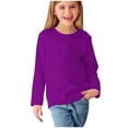thumbnail image 1 of Girls Long Sleeve T Shirts Kids Fall Tops Crewneck Basic Tees, 1 of 7