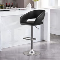 Modern Swivel Bar Stools, Adjustable PU Leather Counter Bar Chairs with Footrest for Kitchen Island Dining Room