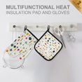 thumbnail image 4 of Yayeee Oven Mitts and Pot Holder Set of 4 Heat Resistant Kitchen Gloves Baking Hot Pad, Beige Vegetables Pattern, 4 of 5