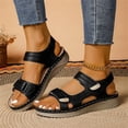 thumbnail image 5 of KEVCHE Womens Arch Support Walking Sandals, Comfortable Open Toe Wide Width Orthopedic Sandals, Adjustable Hook Loop Strap Summer Dressy Non Slip Slingback Flat Sandals, 5 of 8