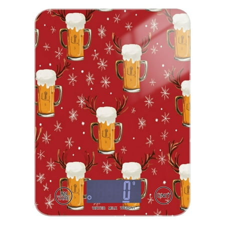 

Beer Mugs and Reindeer Antlers Food Scale Digital Kitchen Scale Waterproof Grams Ounces lbs for For Baking and Cooking