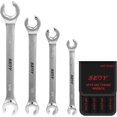 thumbnail image 1 of 4-Piece Flare Nut Wrench Set - SAE Brake Line 1/4, 5/16, 3/8, Silver, 1 of 5