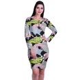 thumbnail image 2 of Moomaya Womens Full Sleeve Printed Midi Length Printed Bodycon Dress, 2 of 7