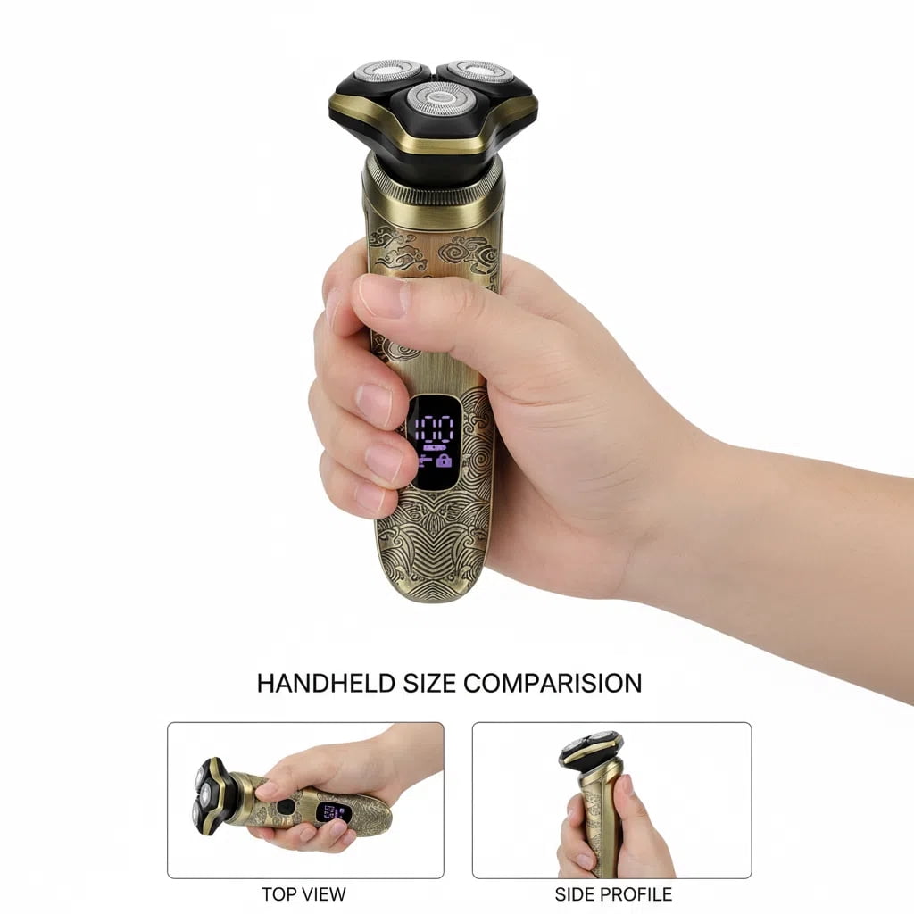 Lemulegu Electric Razor for Men, Rotary Beard Trimmer with 3D Floating Heads