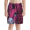 thumbnail image 2 of Cauagu ink Donkey Pop Art Print Swim Trunks for Men,Youth Boys Swim Shorts Compression Liner Beach Shorts Boys' Swimming Shorts 7-20 Years Bathing Suit-X-Large, 2 of 7