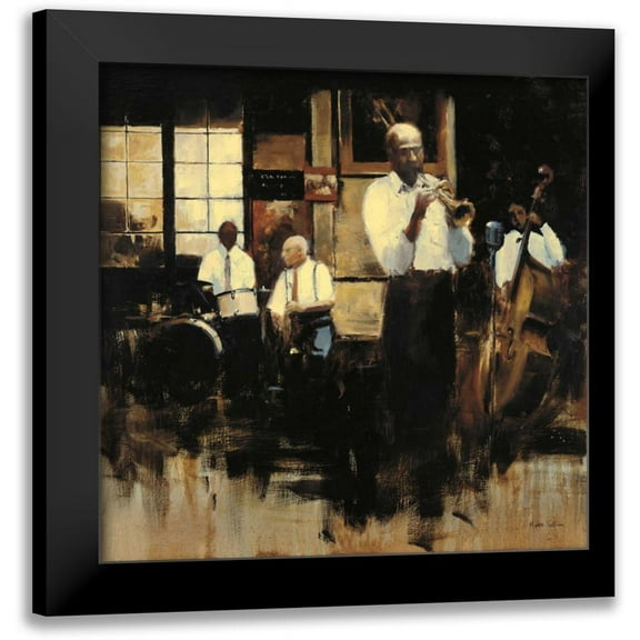 Sullivan, Myles 12x12 Black Modern Framed Museum Art Print Titled - French Quarter Jazz
