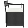 thumbnail image 3 of vidaXL Garden Storage Bench with Cushion Black Poly Rattan, 3 of 5