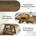 thumbnail image 6 of Tribesigns End Table for Living Room, 3-Tier Narrow Wood Farmhouse Sofa Side Table with Storage Shelf, Vintage Heavy-Duty Bedside Table for Bedroom, Rustic Brown, 6 of 7