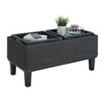 thumbnail image 2 of Convenience Concepts Designs4Comfort Brentwood Storage Ottoman with Reversible Trays, Dark Charcoal Gray Fabric, 2 of 10