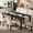 Black embossed, variant on Industrial 63" Rectangular Dining Table for 4-6 – Waterproof High-Density MDF Top, Sturdy Metal Frame – Vintage Brown (1.6 Meters) – Table Only