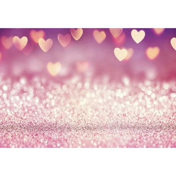 Pink Fantasy Polka Dot Light Bokeh Love Heart Photography Background Wedding Kids Birthday Party Portrait Photo Backdrop