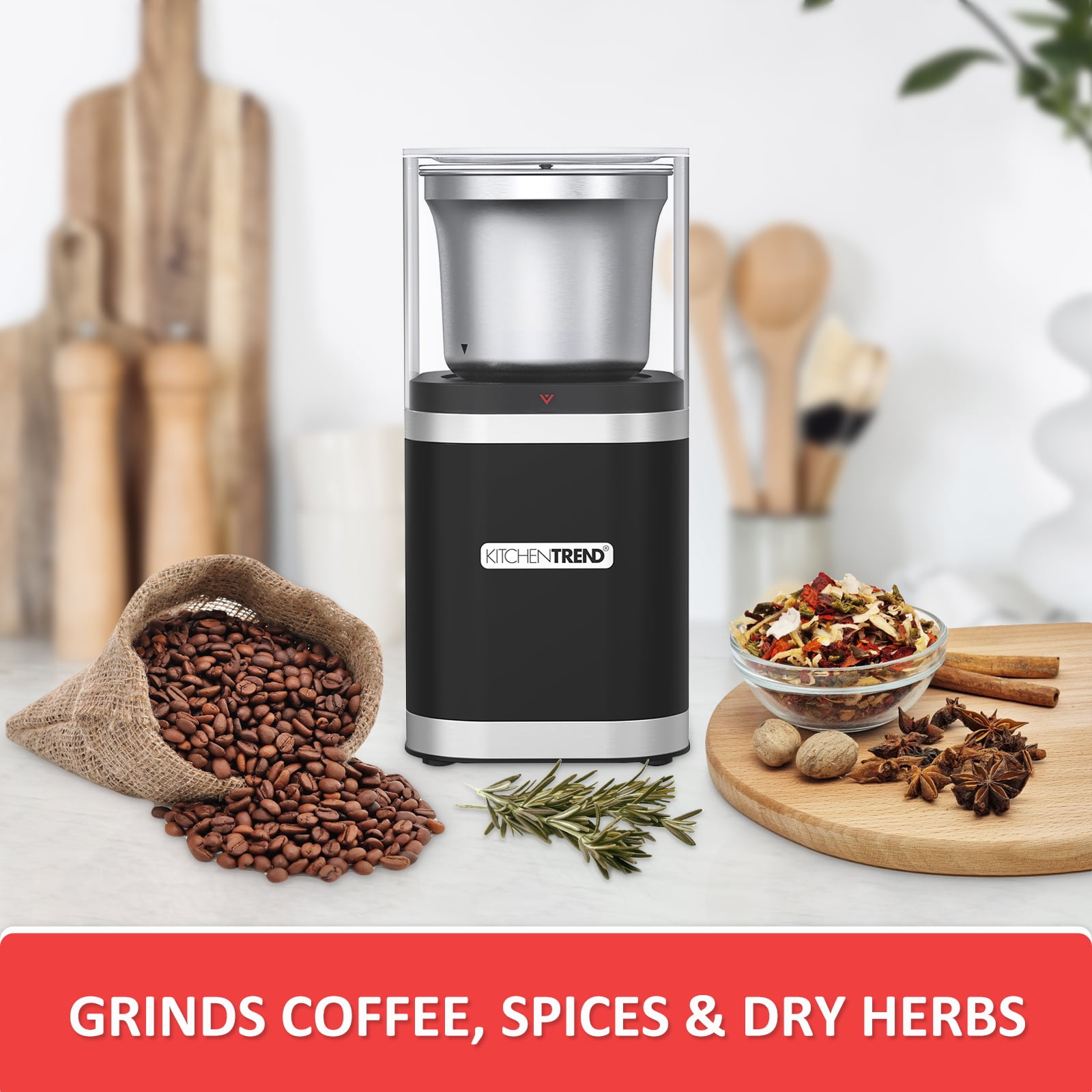 KitchenTrend 12-Cup Electric Coffee Bean Grinder, Spice Nut Seed Herb Grinder
