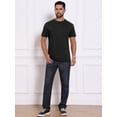 thumbnail image 5 of DARING DIVA Men's Crew Neck Short Sleeve Solid Color Retro Style T-Shirt 2XL Black, 5 of 7