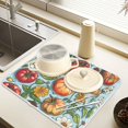 thumbnail image 2 of Yayeee Dish Drying Mat for Kitchen Counter 16" x 18" Microfiber Super Absorbent Coffee Decorative Pad, Floral Tomatoes, 2 of 9