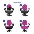 thumbnail image 4 of Abstract Office Chair Slipcover, Circular Spirals Nested in Vibrant Hues, Protective Stretch Decorative Fabric Cover, Standard Size, Hot Pink Royal Blue, by Ambesonne, 4 of 5
