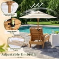 thumbnail image 5 of UBesGoo Toddler Patio Chaise Lounge Chair with Canopy Umbrella, Kids Wooden Sunbed with Cushion for Backyard, Brown & Beige Striped Design, 5 of 19