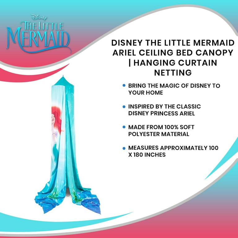 Disney The Little Mermaid Ariel Ceiling Bed Canopy Hanging Curtain Netting