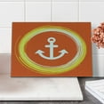 thumbnail image 2 of Anchor Cutting Board, Anchor Image in a Circle Round Enlightened Drawing Controlling the Seabed Print, Decorative Tempered Glass Cutting and Serving Board, Small Size, Orange Yellow, by Ambesonne, 2 of 5