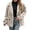 Khaki, variant on Wool Feel Cropped Button Front Jacket for Women, Lapel Collar Long Sleeve, Elegant Short Fall Outerwear, 1 Piece, S-3XL, Plus Size Friendly