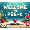 thumbnail image 4 of Colorful Welcome to Pre K Banner with School Bus Books Apples Alarm Clock Backdrop Decor for Preschool Opening Party Classroom Decorations Photography Props, 4 of 7