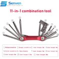thumbnail image 2 of 11-In-1 Multi-Function Portable Folding Bike Repair Tool, Bike Repair Tool, Lightweight And Compact Mini Bike Repair Tool, Stainless Steel Bike Repair Tool - Red, 2 of 5