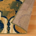 thumbnail image 5 of 8' Green Quatrefoil Power Loom Distressed Stain Resistant Runner Rug, 5 of 5