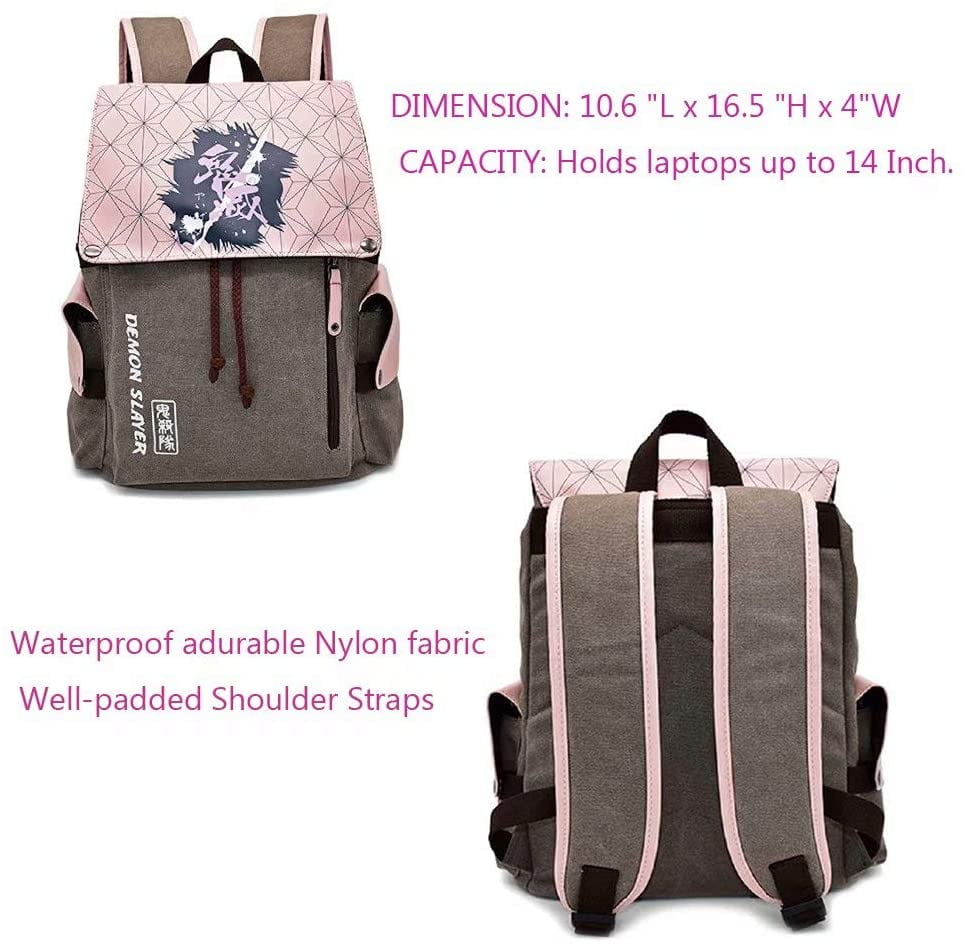 3D Print Bookbag Schoolbag Daypack,Large Capacity Travel Bag For Teen Girls Boys Fans Students Demon Slayer Anime Backpack