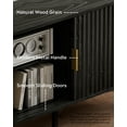 thumbnail image 6 of EYYTHUNG Fluted TV Stand with Sliding Doors, 47" Mid Century Entertainment Center with Adjustable Shelf, Wooden Media TV Console with Storage Cabinet, Black, 6 of 7