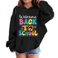 thumbnail image 4 of Oiyii Letter Print Hoodie for Big Boy Long Sleeve Back To School Hooded Sweatshirt Pullover Top,Black, 4 of 4