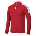 thumbnail image 3 of Wdfiry Men's Workout Tops Solid Color Casual Zipper Stand Collar Tops Plus Size Thin Breathable Athletic Tops, 3 of 6