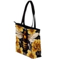 thumbnail image 3 of Honeybee Canvas Leather Mix Hand-Held Bag - Twill, Sponge, Jeanette - 30x10.5x39cm - Women's Fashion Accessory for Work and Travel, 3 of 5