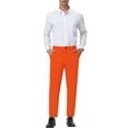 thumbnail image 2 of INSPIRE CHIC Men's Dress Solid Color Pants Straight Front Chino Slacks, 2 of 6