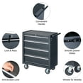 thumbnail image 4 of Seizeen 4-Drawer Rolling Tool Box, Garage Tool Chest Large Capacity, Lockable Tool Cart Organizer on Wheels with Sliding Drawers, Black, 4 of 12