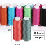 30 Pcs Bobbins Sewing Threads Kit, TSV 250 Yards Polyester Thread Spools for Hand Machine Clothing, Manual Embroidery