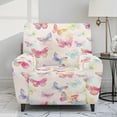 thumbnail image 2 of Renewold Butterfly Pink Oversized Recliner Cover Anti-Slip Lazyboy Cover 4 Pieces Soft Recliner Couch Cover Stay in Place Furniture Protector for Reclining Chair, 2 of 8