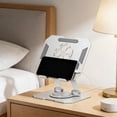 thumbnail image 3 of Rotatable Foldable Metal Tablet & Phone Stand - Portable Desktop Holder for Smartphones & Tablets, Durable Adjustable Stand with Stable Base, Perfect for Home, Office & Travel Use, 6.3*5.9in, White, 3 of 7