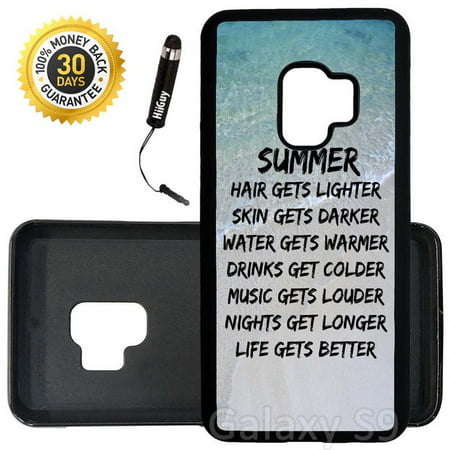 Custom Galaxy S9 Case (Best Summer Quote Alive) Edge-to-Edge Rubber Black Cover Ultra Slim | Lightweight | Includes Stylus Pen by