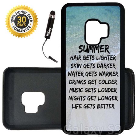 Custom Galaxy S9 Case (Best Summer Quote Alive) Edge-to-Edge Rubber Black Cover Ultra Slim | Lightweight | Includes Stylus Pen by (Best Slim Usa Review)